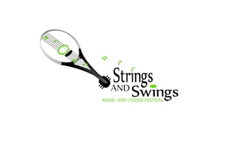 design strings swings music tennis festival logo