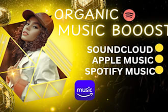 spotify music promotion, soundcloud, apple music to targeted audience