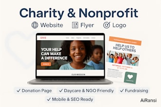 build redesign charity daycare nonprofit fundraising logo donation website flyer