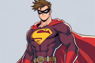 paint superhero character for you