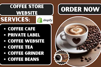 design branded coffee shopify store private label coffee store cafe website