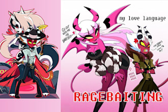 draw hazbin hotel helluvaboss oc hellaverse helluva boss character and furry art