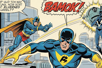 draw retro comic book page vintage comic illustration retro comic book pop art