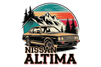 make amazing vintage classic car logo and t shirt design