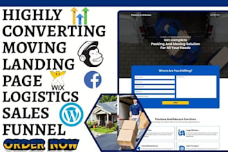 build moving landing page moving company logistics website auto transport funnel