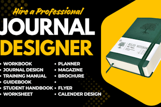 design journal kdp book, workbook, lead magnet, magazine, canva ebook design