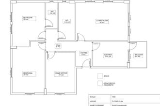 draw architectural 2d autocad floor plan drafting
