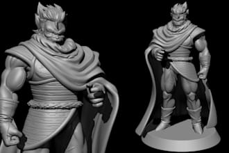 sculpt 3d character model stl file 3d design for 3d printing in zbrush blender