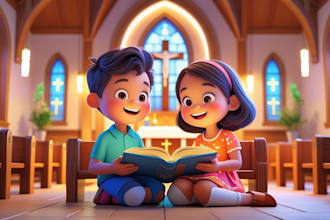 design christian children story book illustration bible illustration picturebook