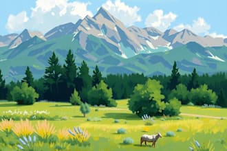 paint impressionism landscape in digital oil painting