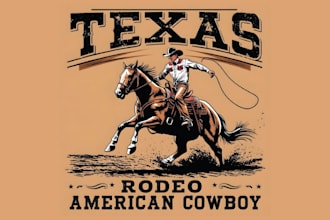 design vintage child cowboy hat horse t shirt logo