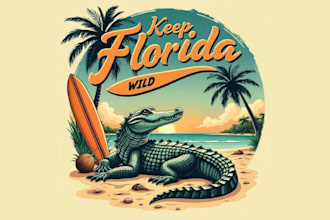 do vintage summer crocodile logo illustration graphic design