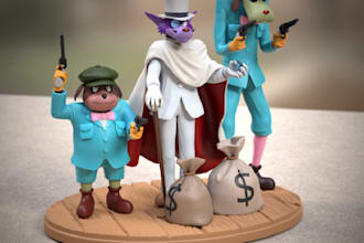 make collectible character model, 3d fantasy creature, articulated animal figure