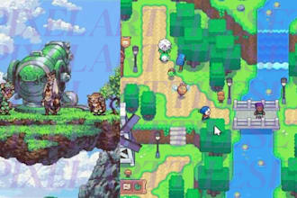do pixel art tileset top down tile map background tileset asset rpg maker sprite