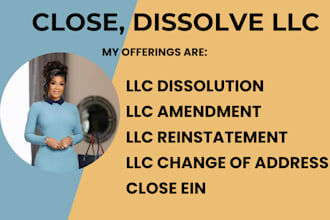 do llc amendment, llc dissolution, llc reinstatement, llc address change