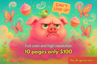 create whimsical children book playful illustration