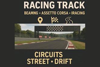 make custom track for beamng, asstto corsa, iracing, sim game