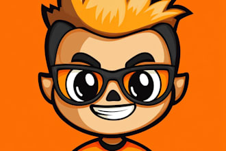 design unique and cute cartoon character mascot logo