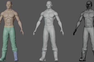 retopologize 3d realistic character for games, uv mapp bake texture using maya