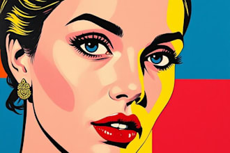 draw pop art portrait in roy lichtenstein style
