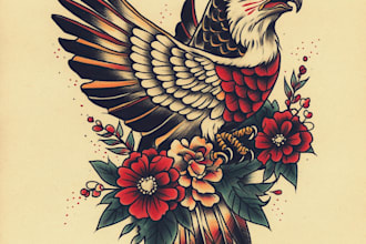 custom drawing your traditional or old school tattoo design