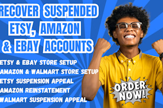 fix amazon, etsy, ebay and walmart suspension, do ads and handle full shop setup