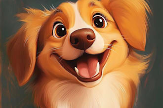 draw a cute disney style pet portrait