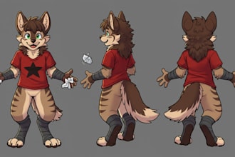 draw your custom furry art fursona in anime, chibi anthro style