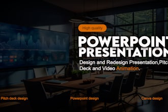 design or redesign powerpoint presentation and pitch deck and animation