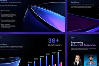 design investor pitch deck, corporate industry research analysis business slide