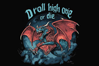 make retro dragon logo and t shirt design