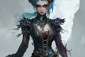 draw game character, original fantasy concept art