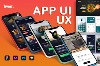 design modern mobile app UI UX for ios and android using figma or xd