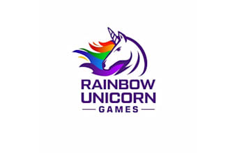 design awesome unicorn games logo
