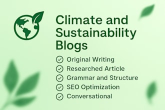 write SEO optimized climate and sustainability blog posts