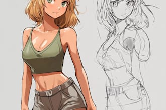 make a anime couple character art anime style