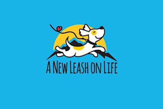 design bright energetic dog walker pet sitter logo