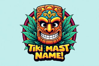 design outstanding tiki mask mascot logo for your company