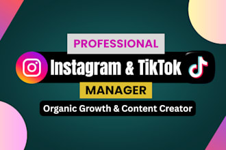 be your instagram and tiktok social media marketing manager