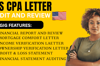 audit financial statement , cpa income letter, certified financial statement