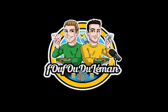 design modern friend streamer poker logo