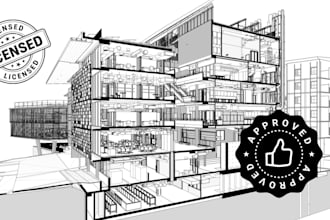 do architectural stamp, structural stamp, set of drawings for city permit