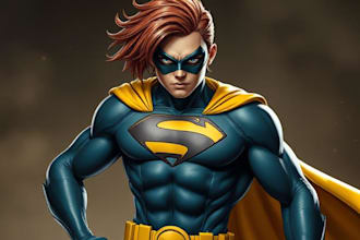 draw superhero character for you