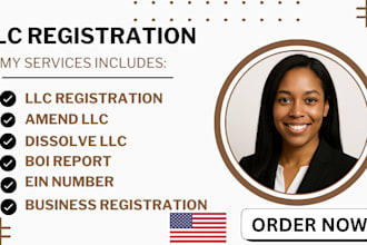 handle US llc registration or dissolution, ein, boi report, itin, seller permit