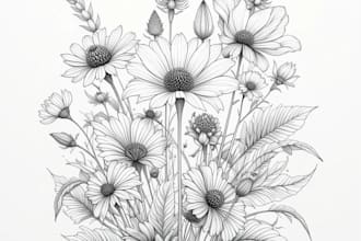 draw botanical illustrations of flowers, plants and fruits