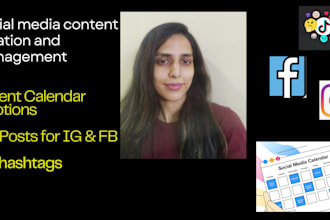 create content calendars and social media posts with hashtags