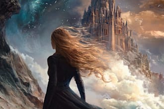 create an epic fantasy book cover design or ebook cover