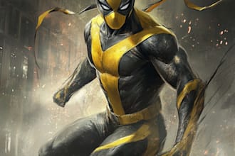 draw you a dc or marvel style comic book superhero character