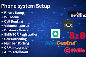 set up IVR voip tcr on ringcentral, nextiva zoom, aircall, 3cx, twilio openphone