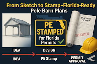 design permit ready pole barn blueprints with pe stamp for florida builds